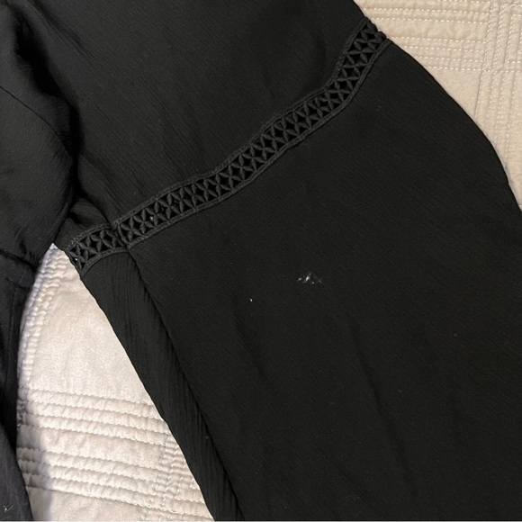 TORRID Black Gauze Long Sleeve Skater Dress Bell Sleeve Tie Back Plus Size 4X 4 - Picture 7 of 14